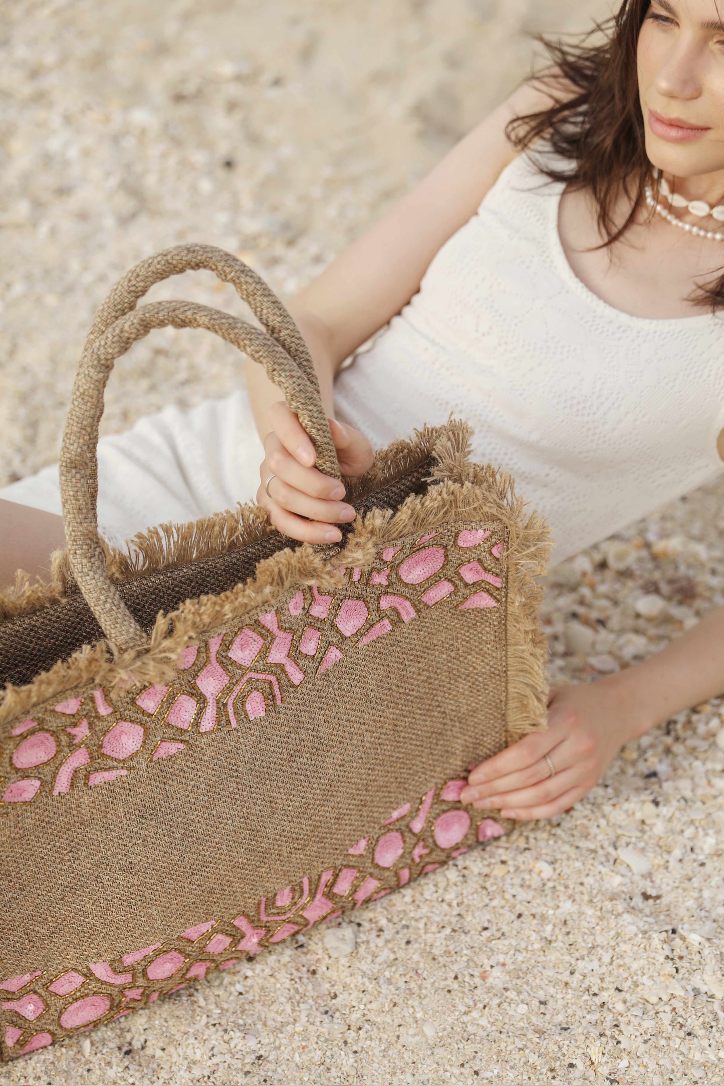 Snake pattern big tote bag