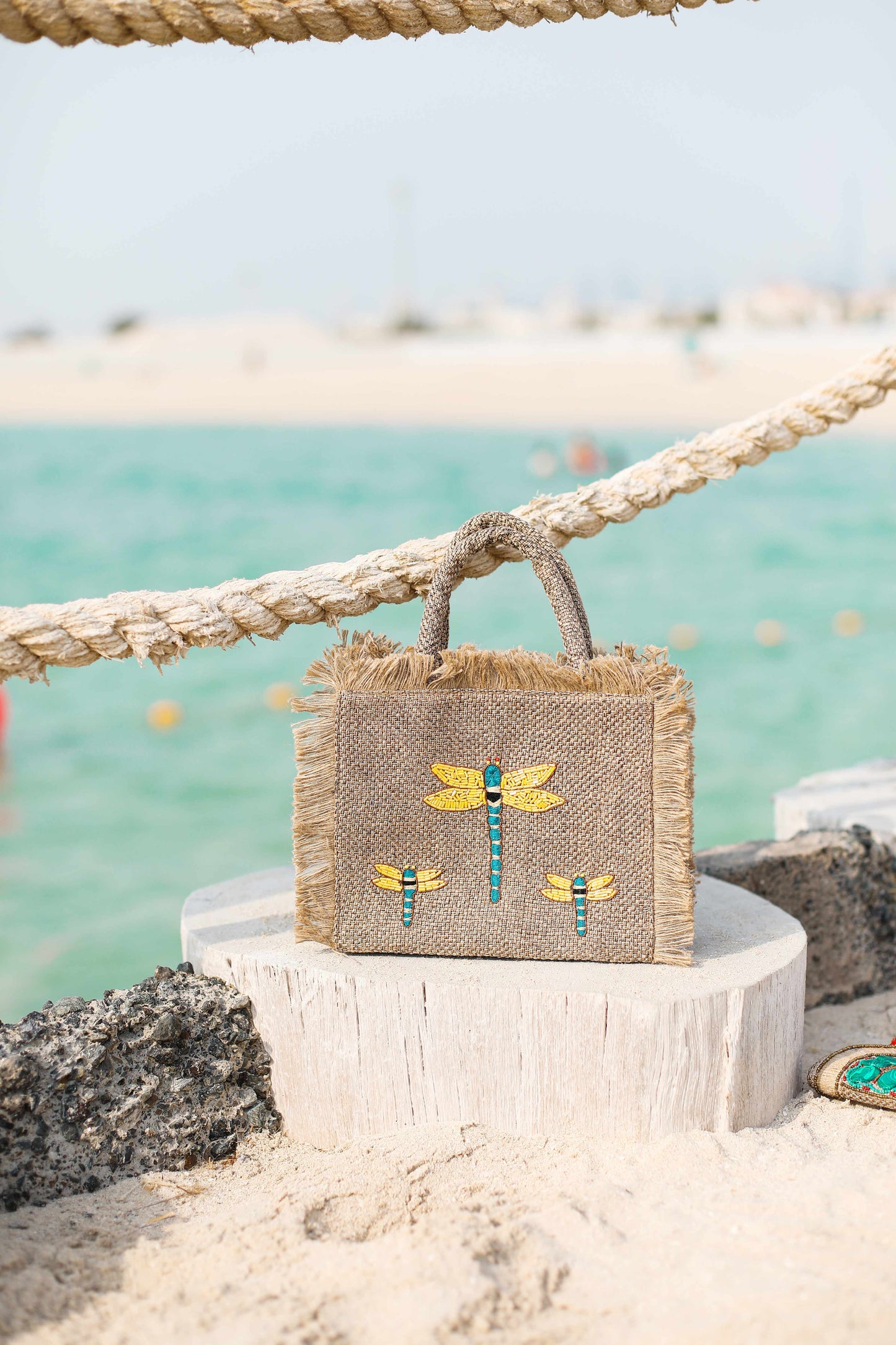 Lemon Dragonfly small tote