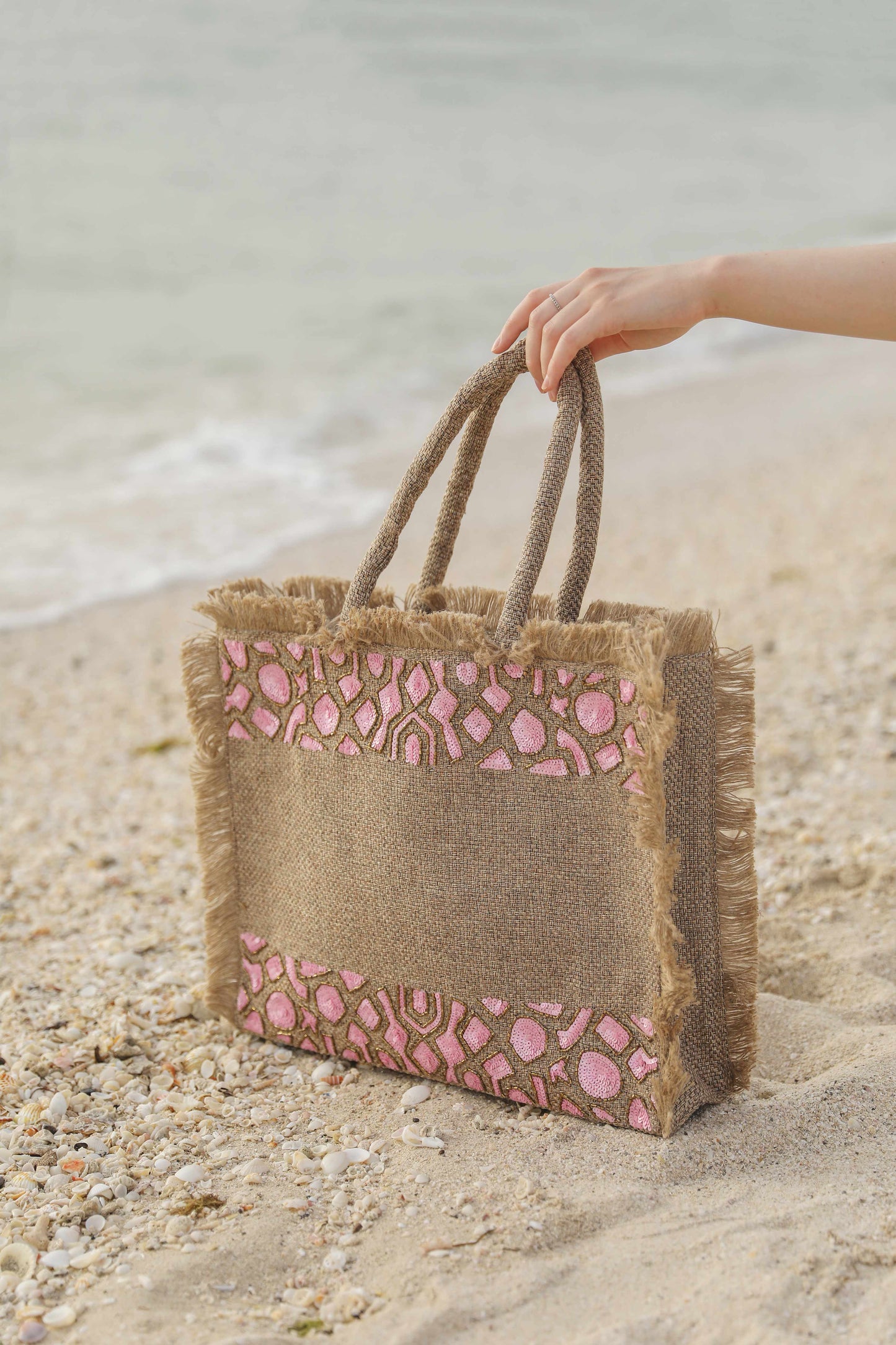 Snake pattern big tote bag