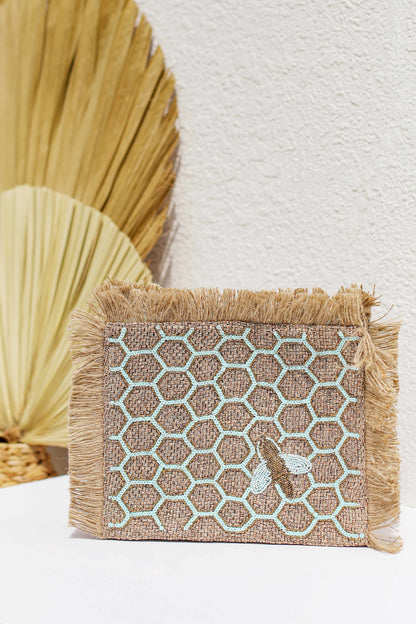 Honeycomb bee design tote