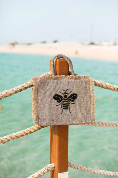 Gold and black bee big tote bag