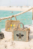 Black & gold bee with a hint of blue tote