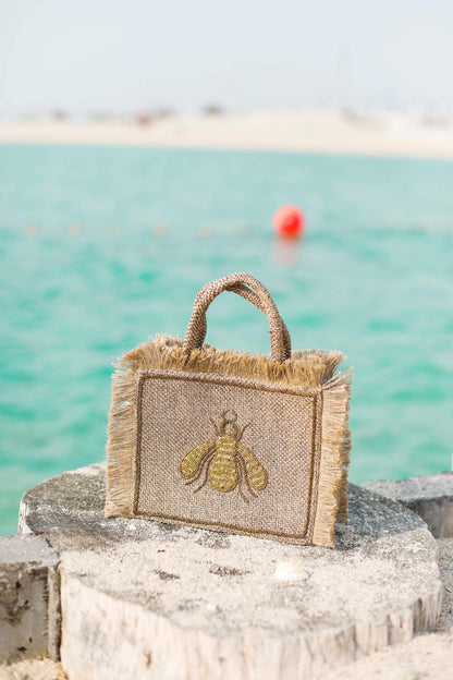 Gold bee tote