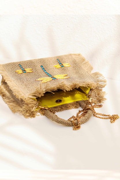 Lemon Dragonfly small tote